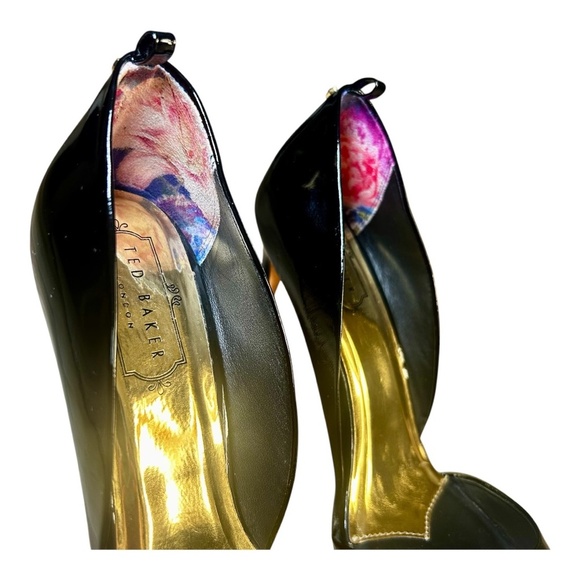 Ted Baker London Black Stiletto Black Patent High Heels, Size 39, Excellent Con - Picture 6 of 9